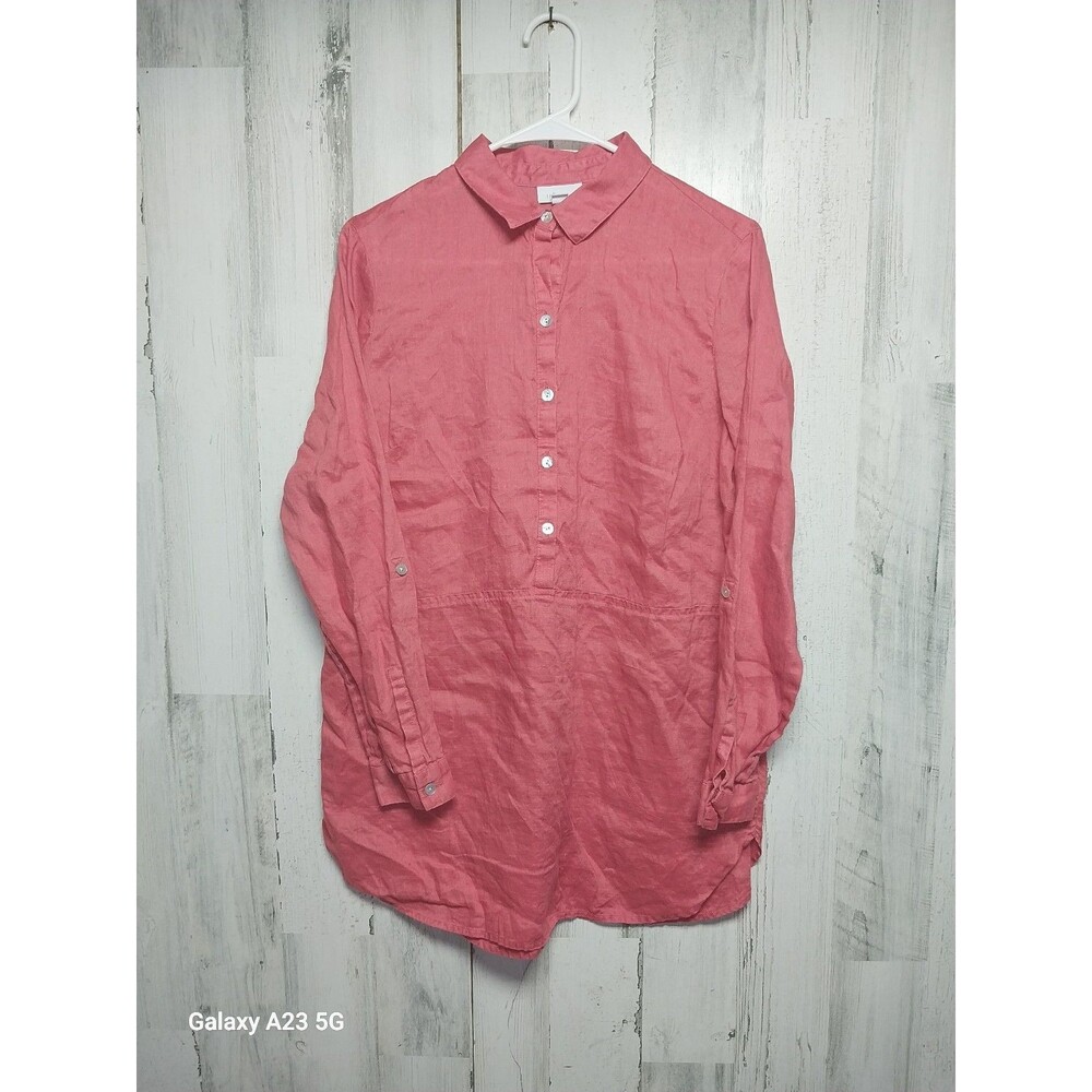 EUC J. Jill Coral Pink Linen Tunic Blouse